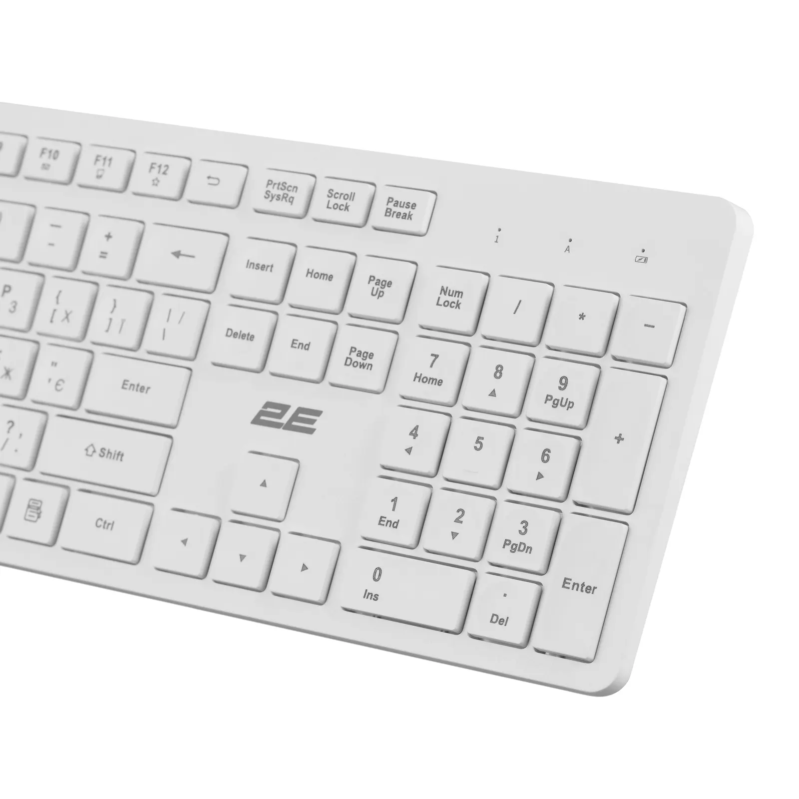 კლავიატურა 2E Keyboard membrane KS260 106key, WL, EN/UK, white