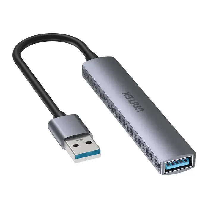 H1208A, UNITEK 4-in-1 USB-A 5Gbps Hub (3x480Mbps 1x5Gbps 3.0), Slim, Space Grey