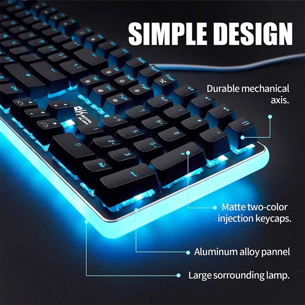 კლავიატურა Royal Kludge RK 918 Mechanical Keyboard, Red switch, Wired, USB, Black