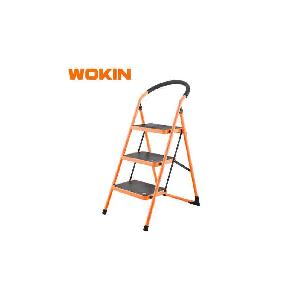 კიბე Wokin 682003, 3 steps, 150Kg, Steel Step-Ladder, Black/Orange