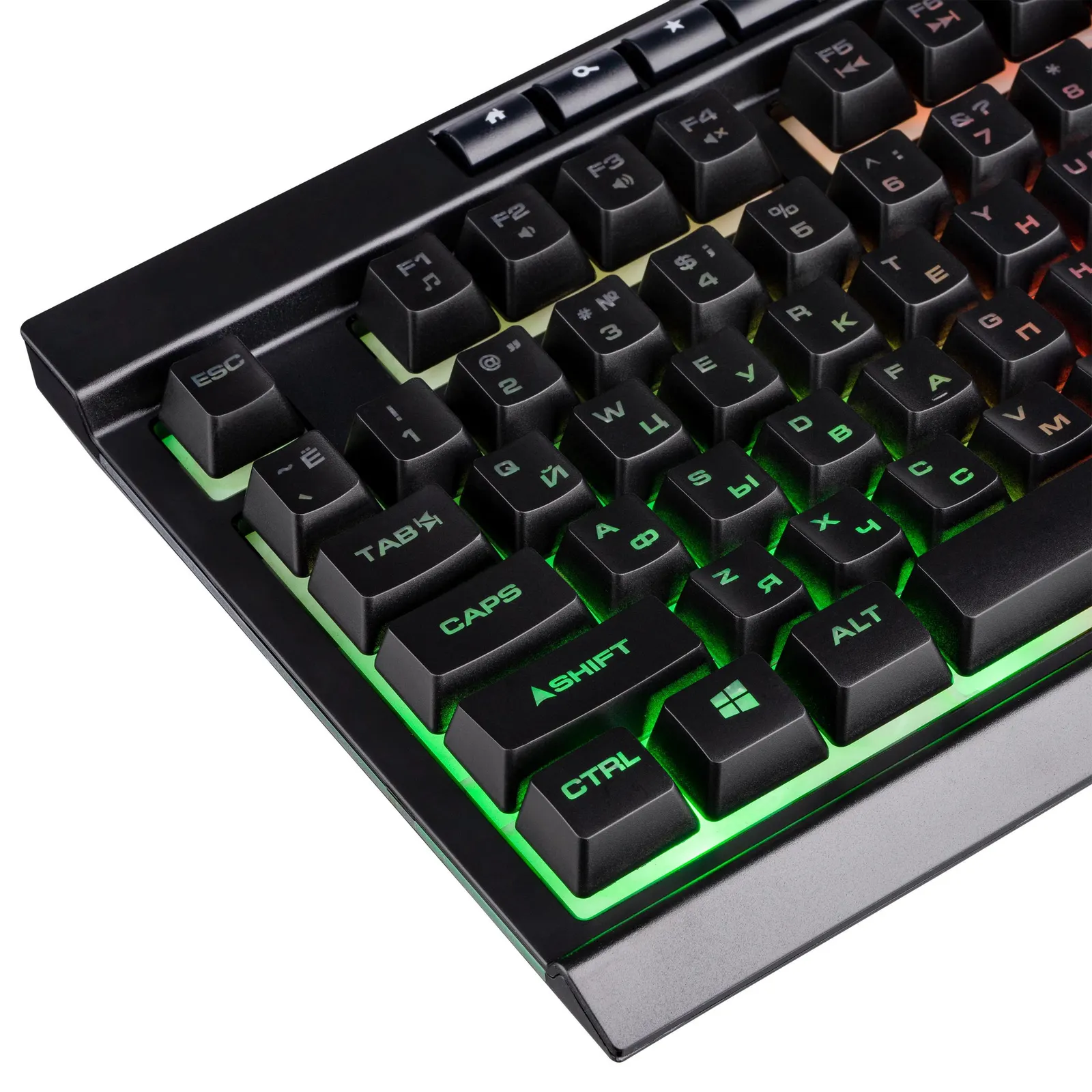 კლავიატურა 2E GAMING Membrane keyboard KG300 114key, USB-A, EN/RU, LED, black