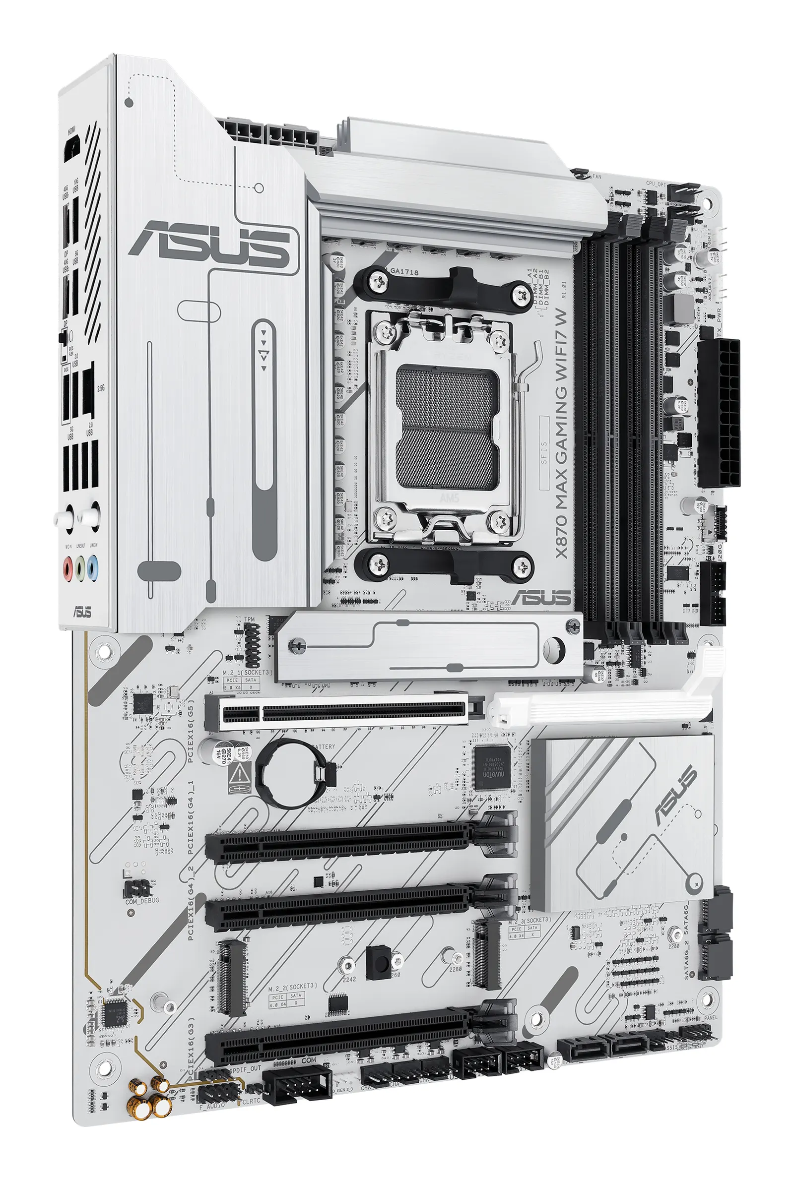 დედაპლატა ASUS Motherboard X870 MAX GAMING WIFI7 W sAM5 X870 4xDDR5 M.2 HDMI USB Type-C WiFi BT ATX white