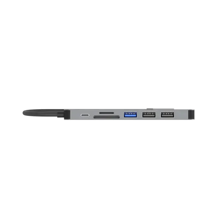 H1118A, UNITEK, 7-in-1 USB-C 5Gbps Hub (USB3.0+2*USB2.0+SD/Micro SD Card Reader+HDMI+PD 100W), Space Grey