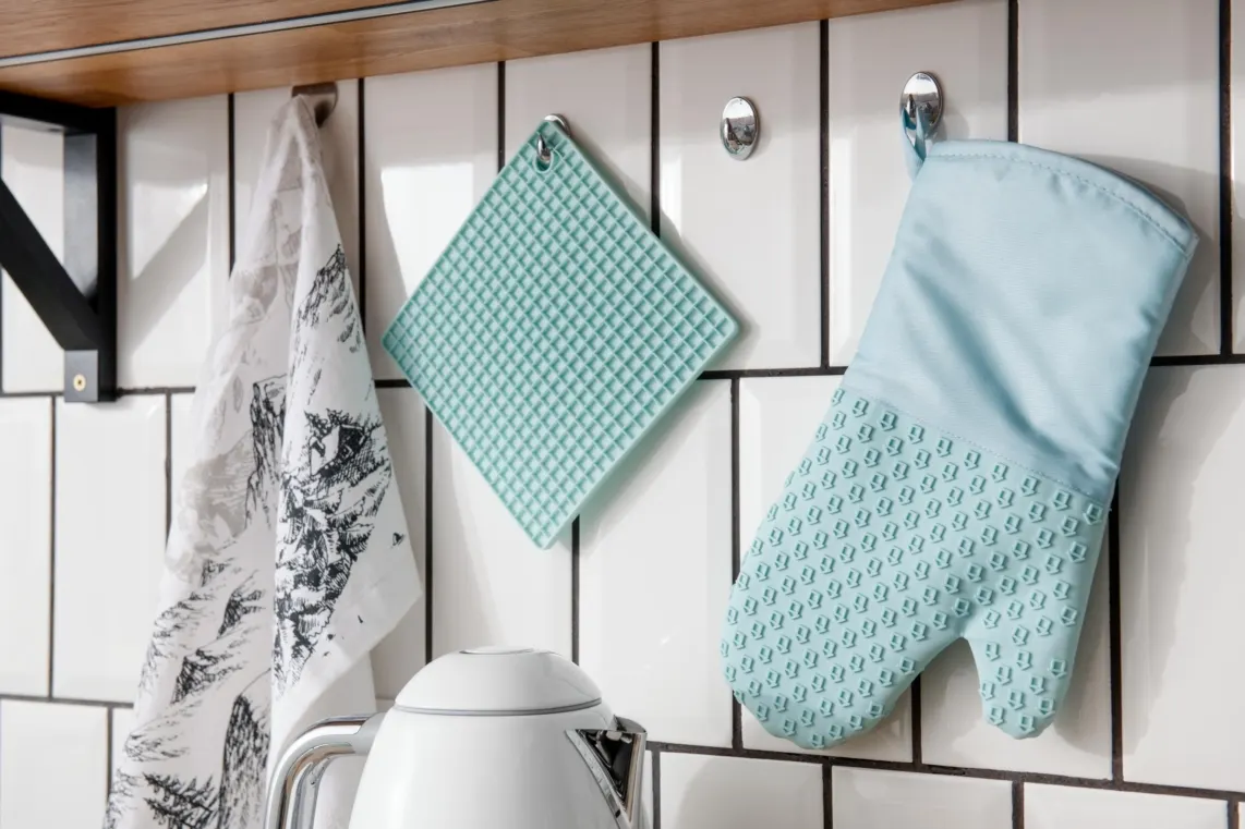 სამზარეულოს ხელთათმანი Glove ARDESTO Tasty Baking, 35x19cm, silicone, cotton, blue