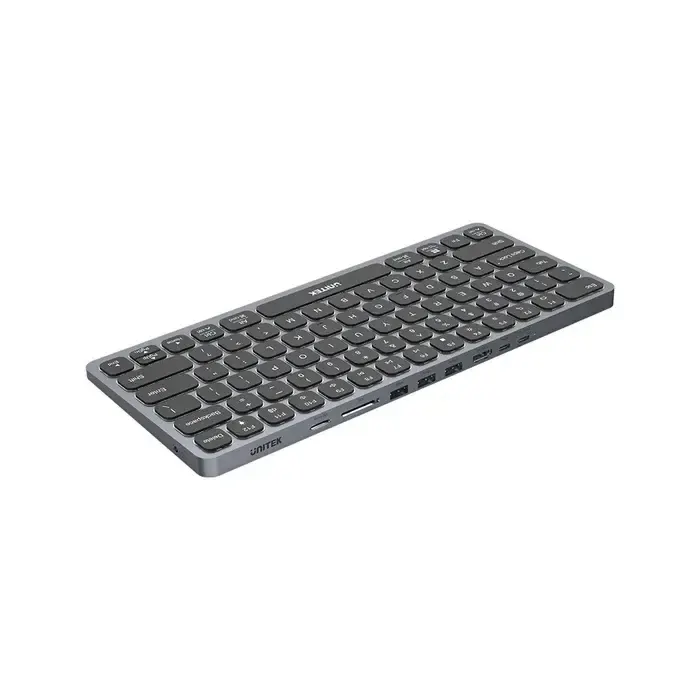 კლავიატურა UNITEK, D1092A, 9-in-1 USB-C Keyboard Hub, Grey