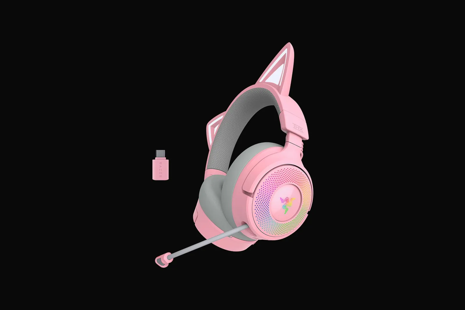ყურსასმენი Razer Headset Kraken Kitty V3 Pro, USB/BT/WL, quartz