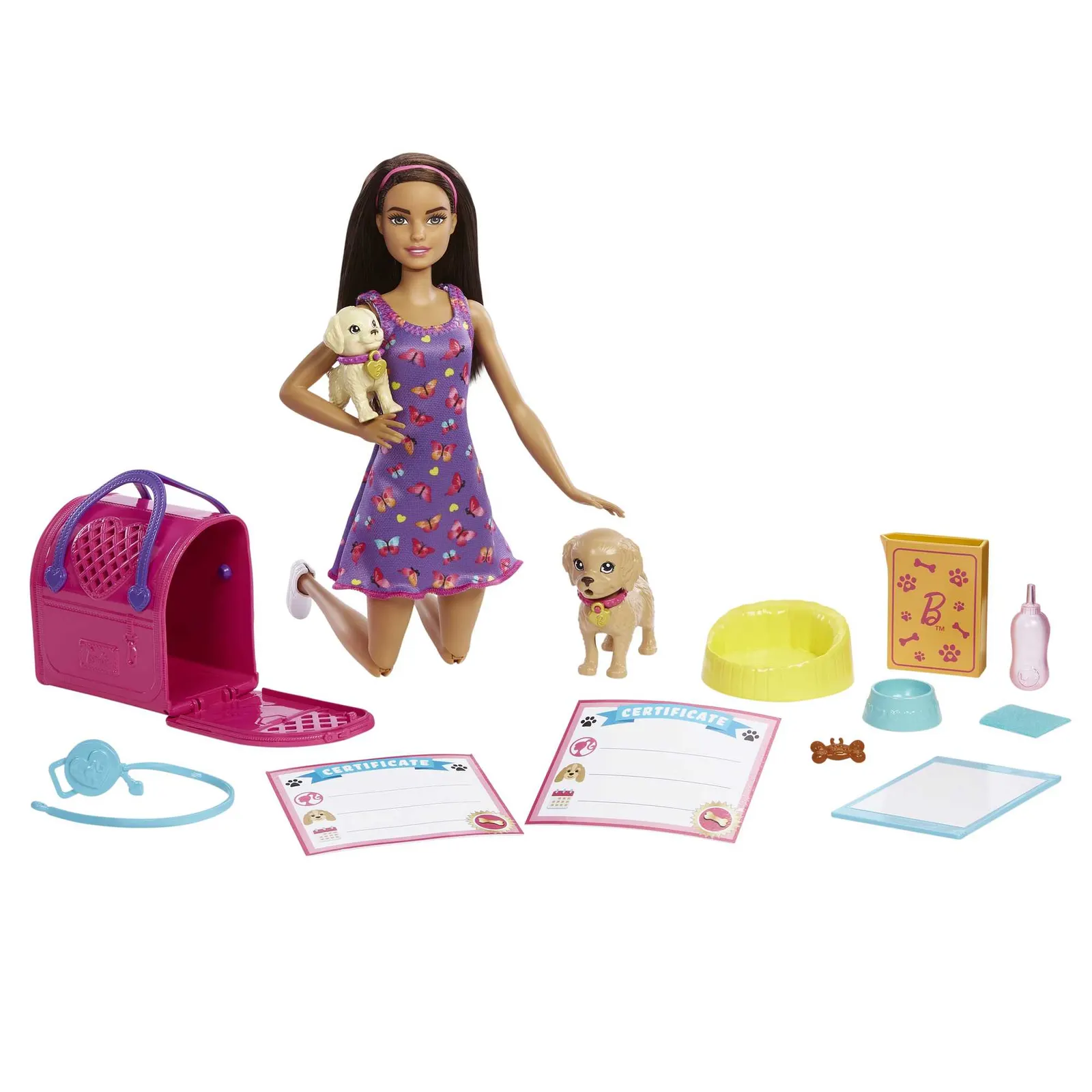 თოჯინა MATTEL Barbie Adopt-a-Pup Playset - Latina