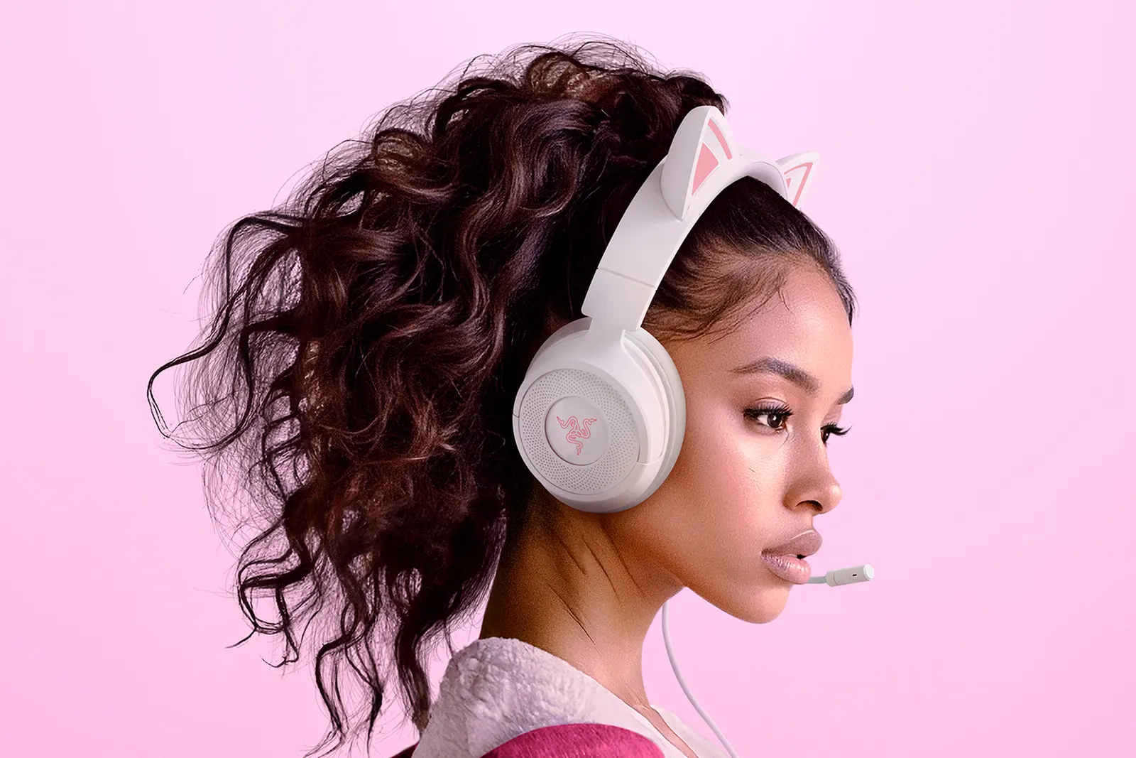 ყურსასმენი Razer Headset Kraken Kitty V3 X, mini-jack, 1.3m, white