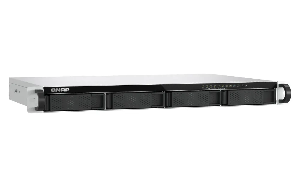 1U 4-bay 3.5" SATA + 3 x E1.S/PCIe M.2 2280 short depth 12" rackmount NAS, Intel Atom x7405C quad-core, 8GB RAM SODIMM DDR5 (1 x DDR5 SODIMM slots