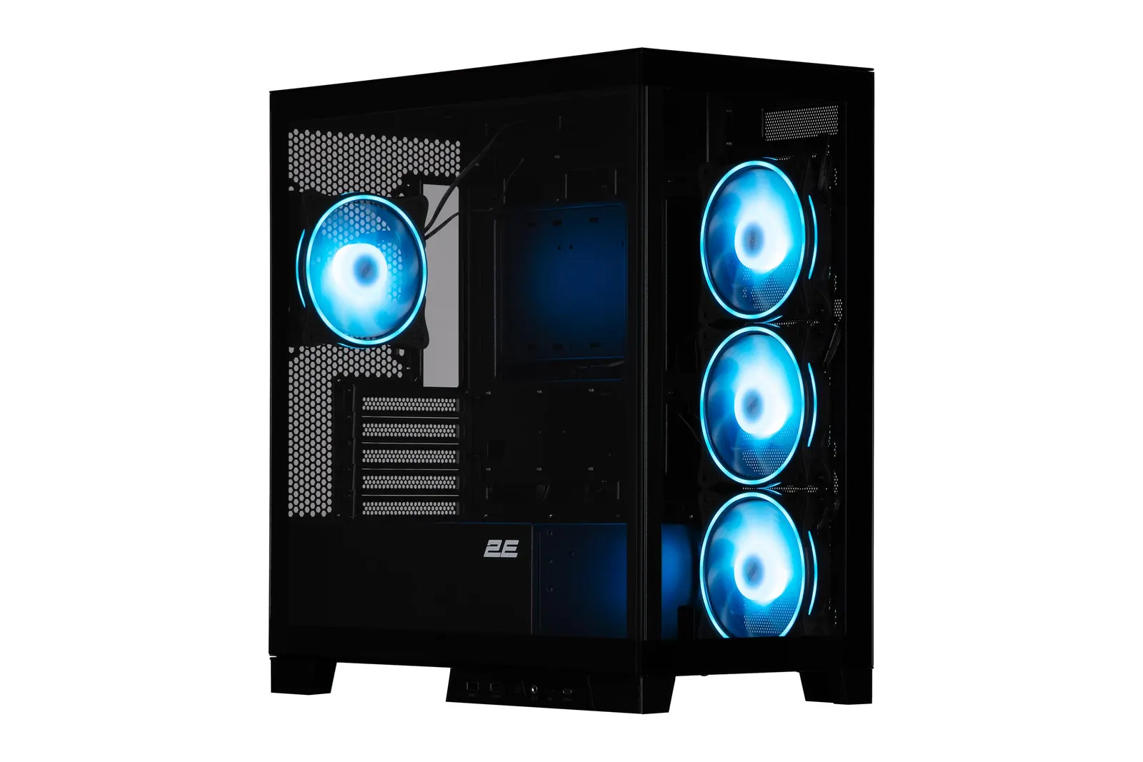 ქეისი 2E Gaming Computer case Fantom GK701B, without PSU, 2xUSB 3.0, 1xUSB Type-C, 4x120mm ARGB, controller with remote, TG Side/Front Panel, mATX, Black