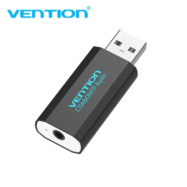 VAB-S15-B, VENTION 4Pole USB External Sound Card Black
