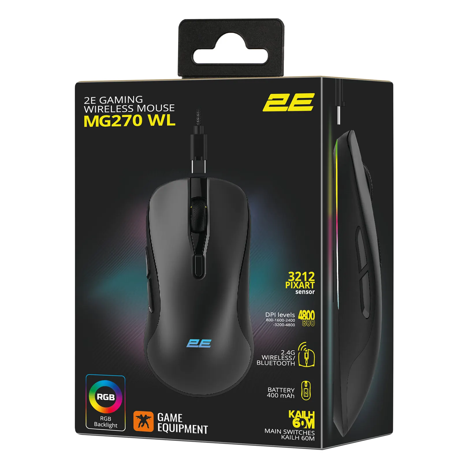 2E GAMING Mouse MG270 WL, WL/BT, black