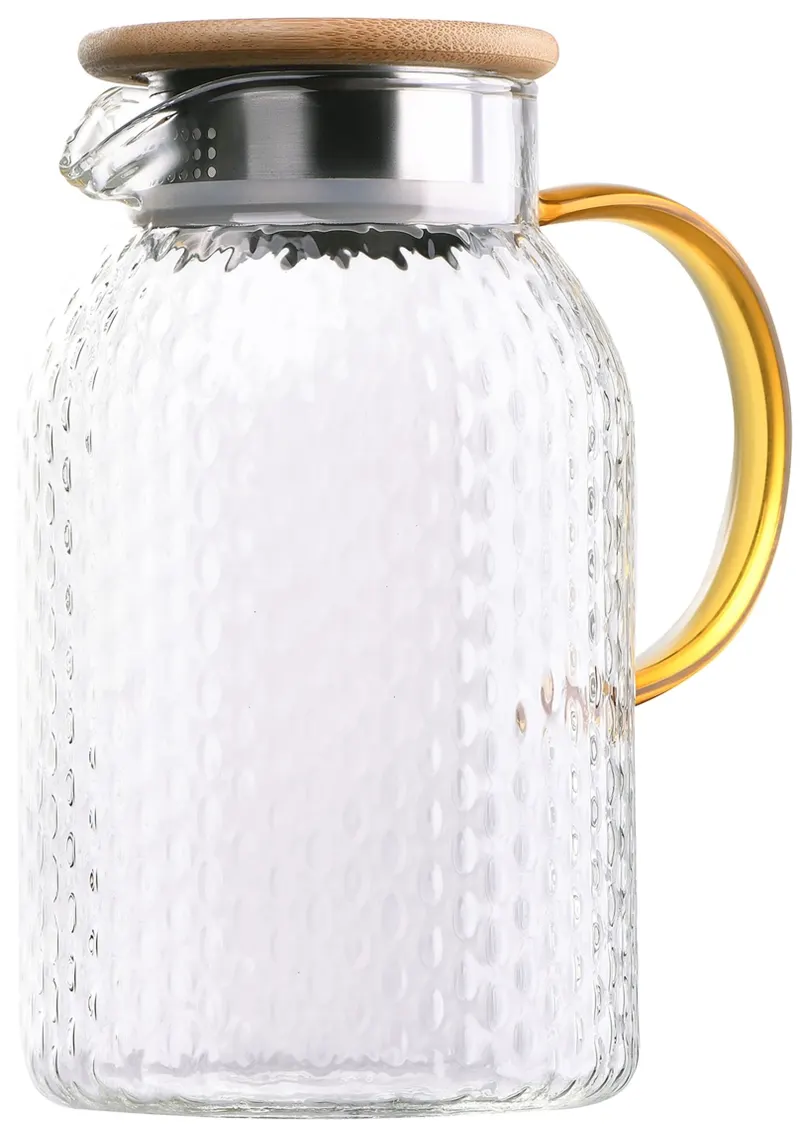 დოქი Ardesto Pitcher with lid Dew 1500ml, borosilicate glass, stainless steel, bamboo, transparent