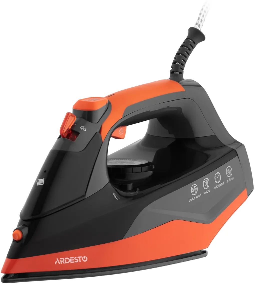 უთო Ardesto Iron IR-C2233-GR, 2200W, 340ml, steam boost, ceramic soleplate, black-orange