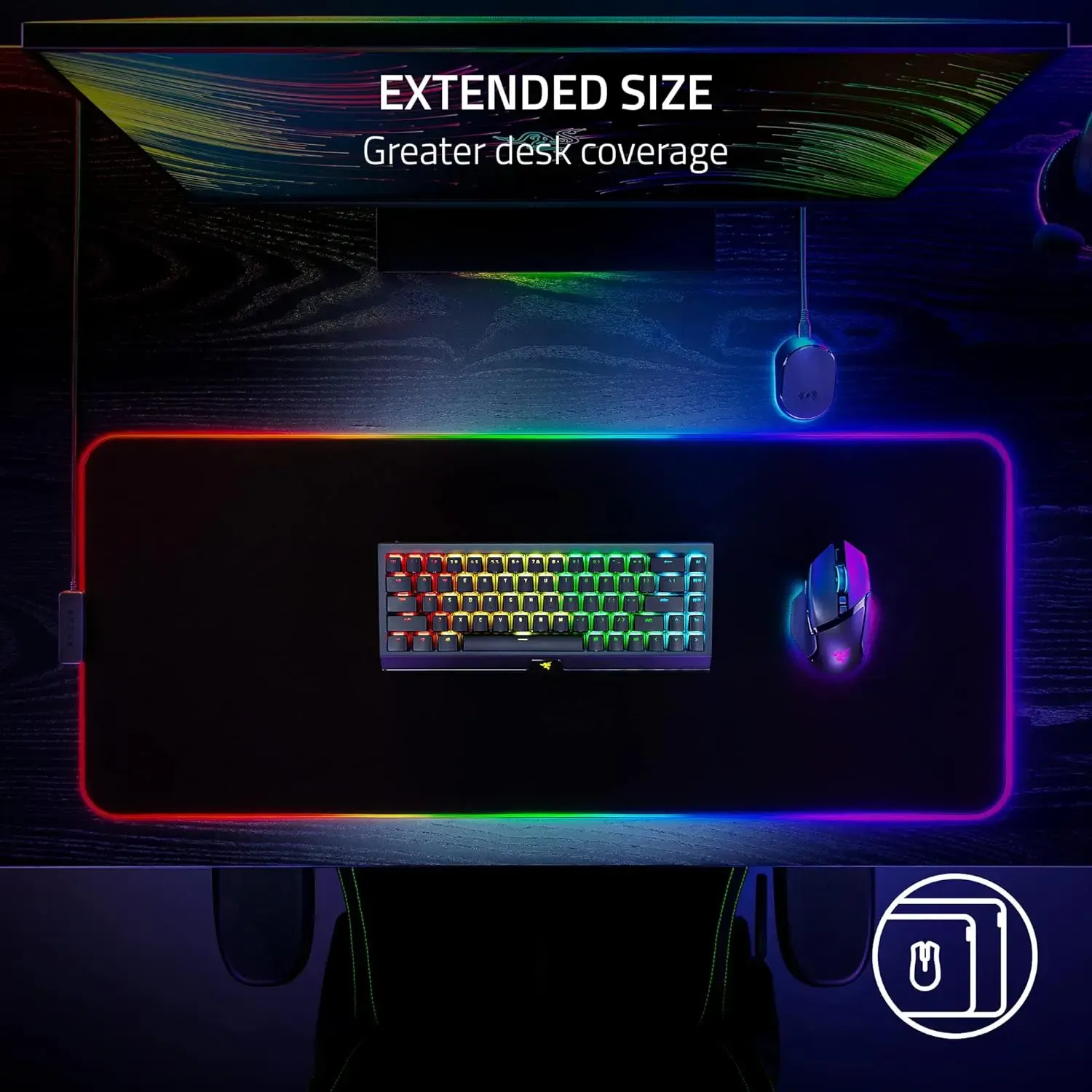 RZ02-04490100-R3M1, Razer Mouse Pad Strider Chroma RGB XXL (900x370x4mm), black