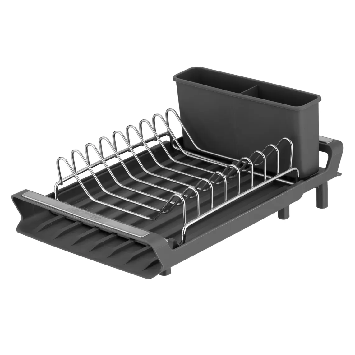 ჭურჭლის საშრობი ARDESTO Dish dryer with stand Minimalism 46.5x19.5x9.5cm, plastic, chrome plated iron, steel, dark grey