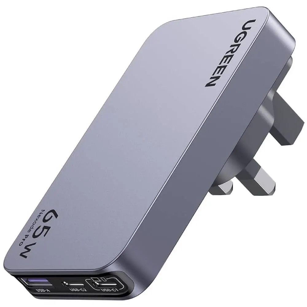 Phone charger UGREEN X753 (25356) Nexode Pro, 65W, USB, Type-C, Ultra Slim Travel Adapter, Grey
