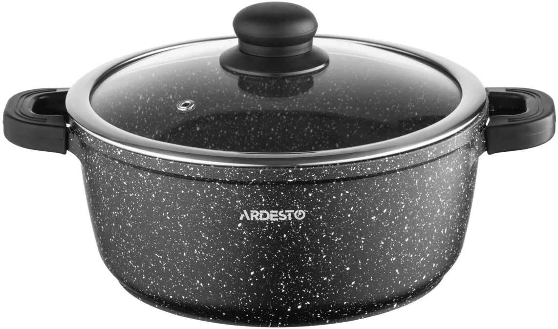 Casserole with glass lid ARDESTO Gemini Anzio, 3.1l, aluminium, black