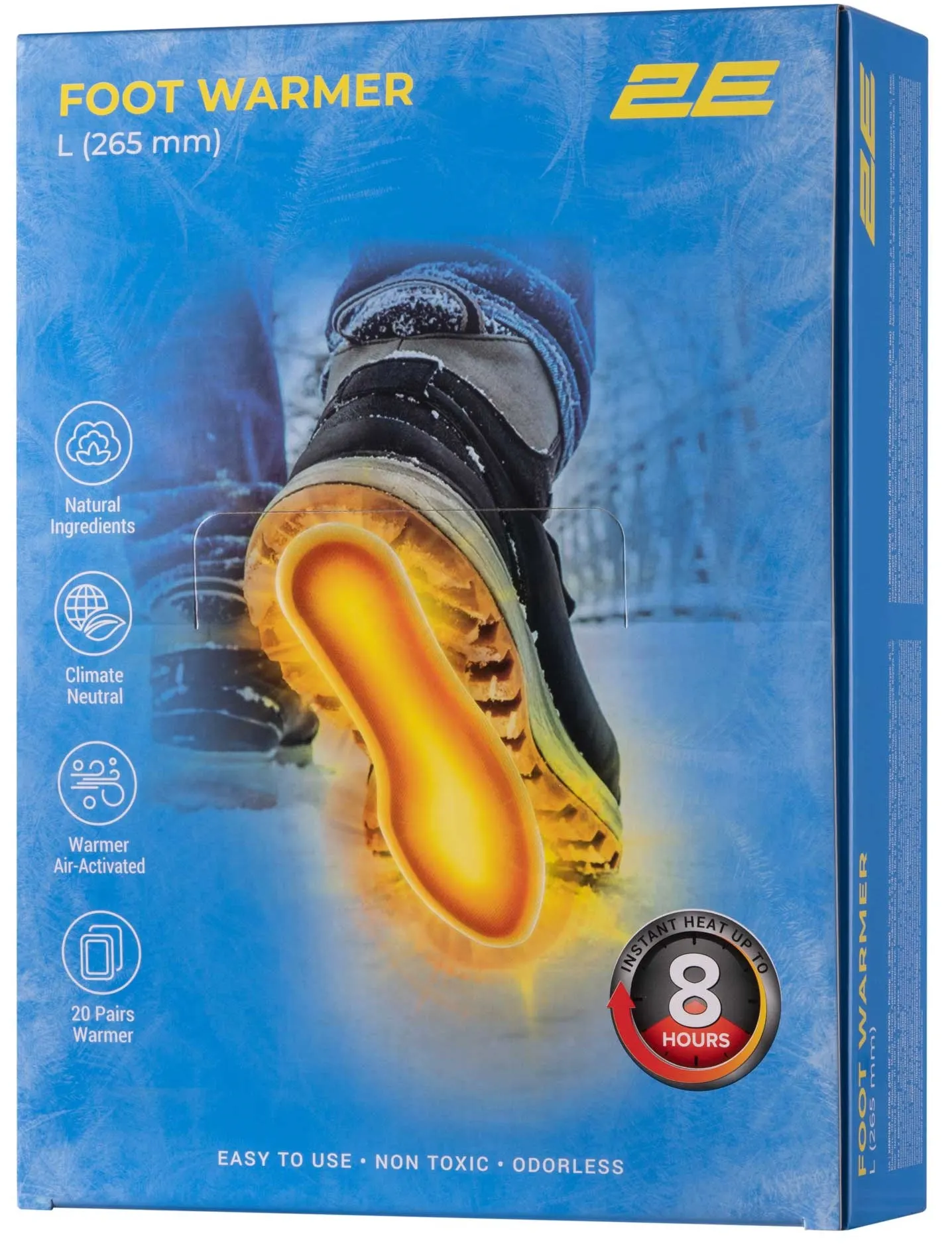 სათბობი 2E Chemical foot warmer size L (265 mm), up to 8 hours - 20 pairs