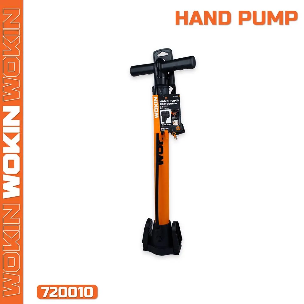 მექანიკური ნასოსი Wokin 720010, 100PSI, Hand Pump, Black/Orange