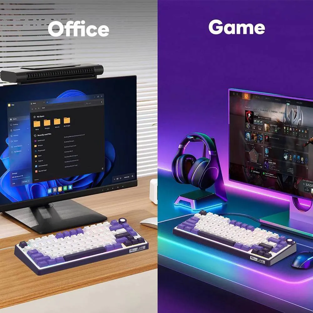 კლავიატურა Royal Kludge RK R75 RGB Mechanical Keyboard, Brown switch, Hot Swappable, Hot Swappable, Type-C wired, Blackberry