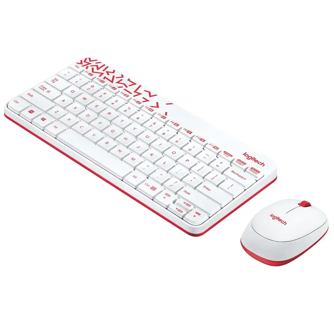 MK240, LOGITECH, Keyboard, Nano Wireless Combo, WHITE/VIVID RED.