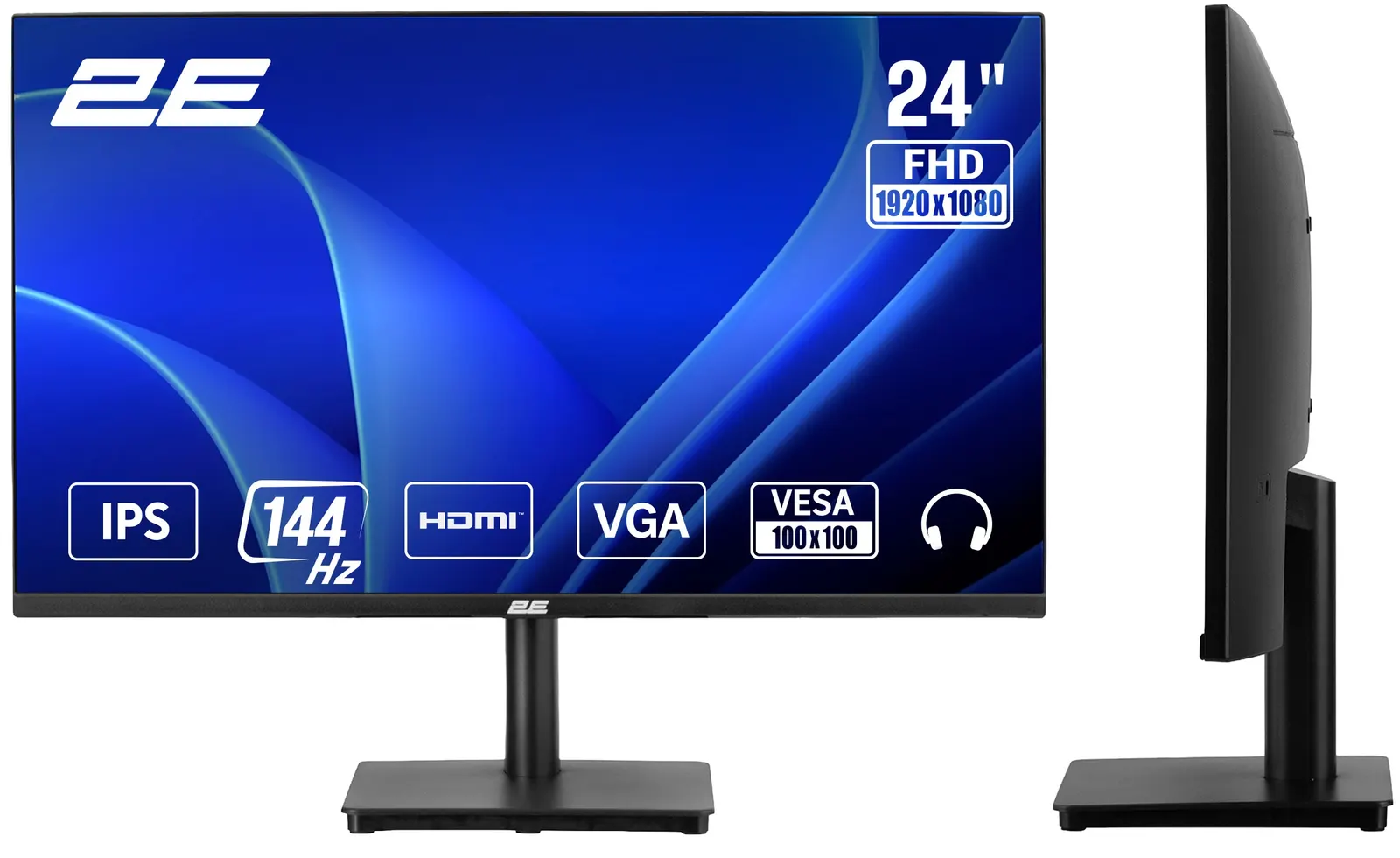 Monitor 2E 23.8" C2426B D-Sub, HDMI, IPS, 144Hz, FreeSync