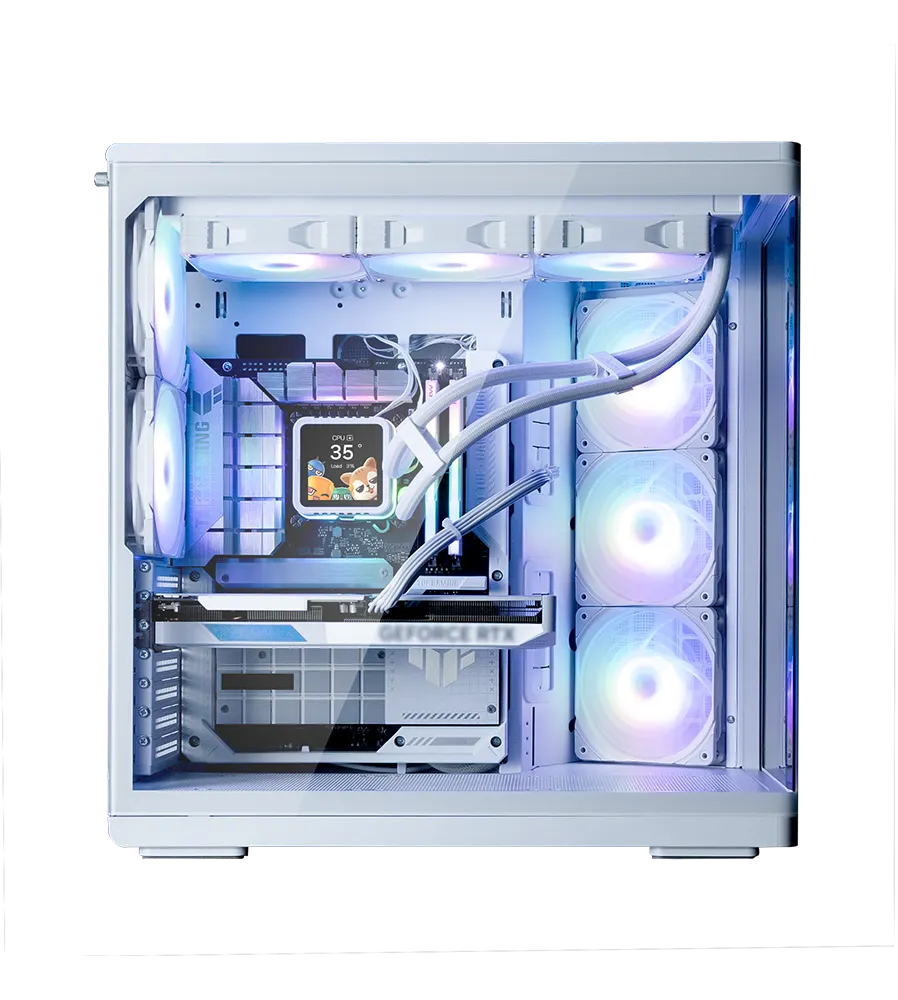 ქეისი Zalman PC case P60 without PSU, 2xUSB3.0, 1x Type C, 3x120mm ARGB Reverse, 2x120mm ARGB, VGA 435mm, LCS ready, Curved Tempered Glass, Dual Chamber, ATX, white