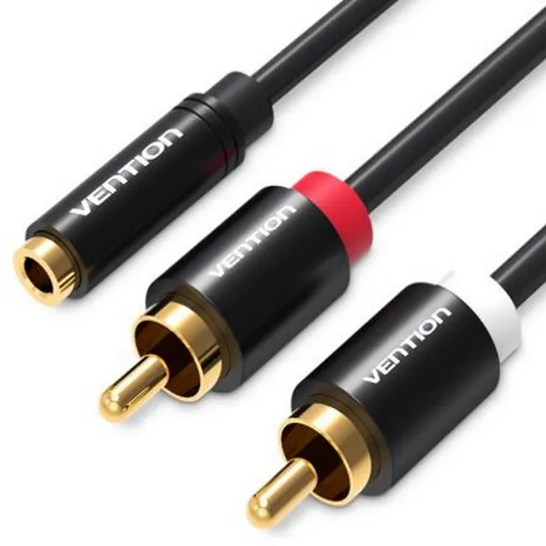 აუდიო კაბელი VENTION 3.5mm to 2RCA Audio Cable 1M