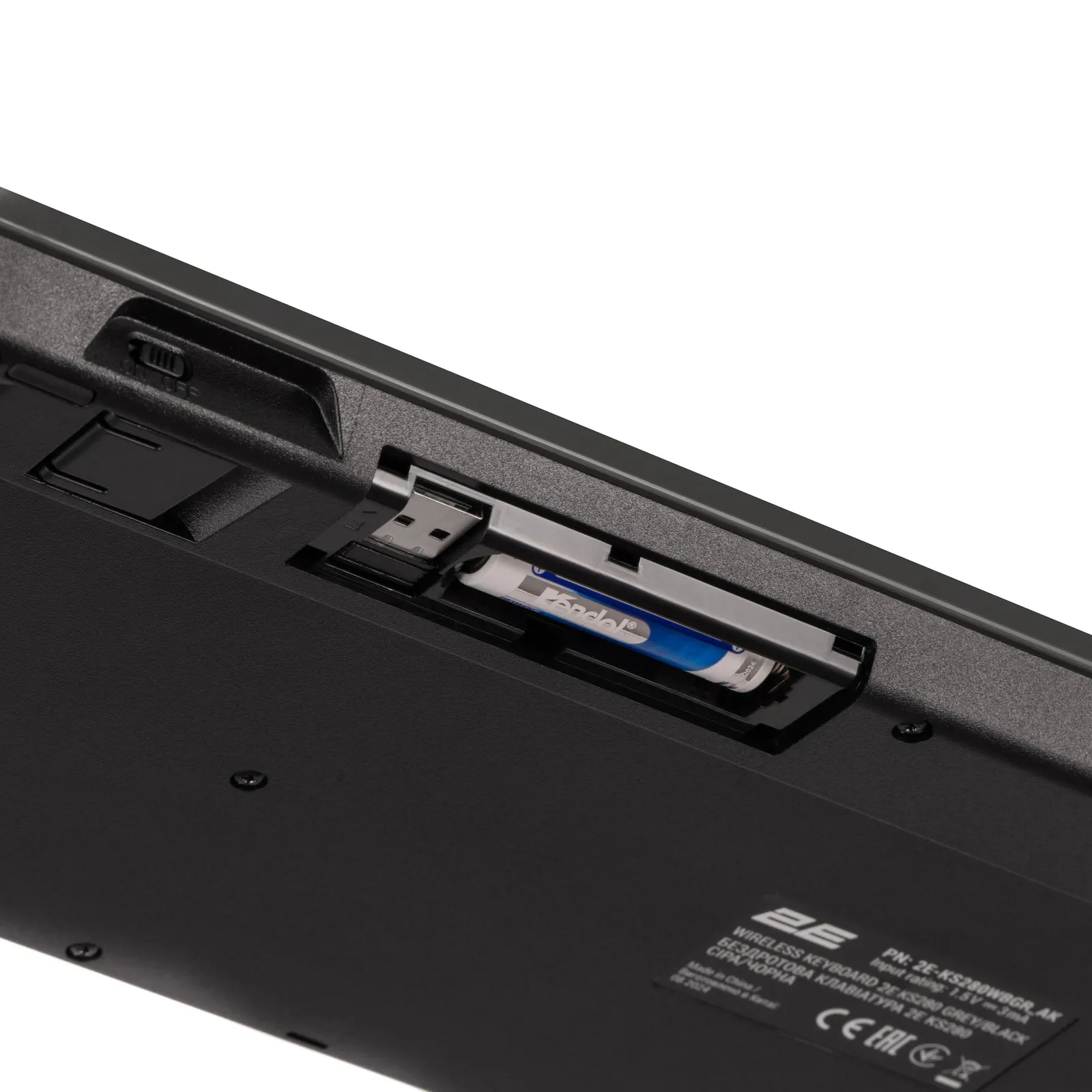 2E Keyboard membrane KS270 120key, WL/BT, EN/UK/RU, silent, black-grey