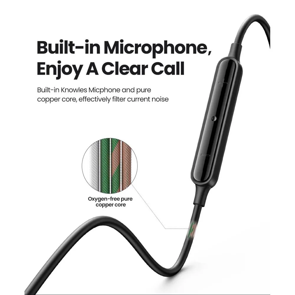 UGREEN EP103 (30637), In-Ear Headphones, Wired, 3.5mm, Black