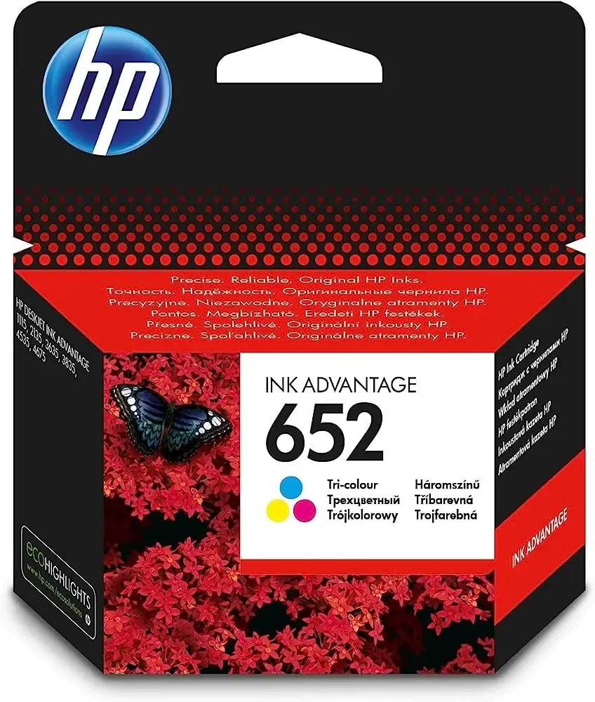 HP 652 Tri-Color Ink Cartridge, F6V24AE.
