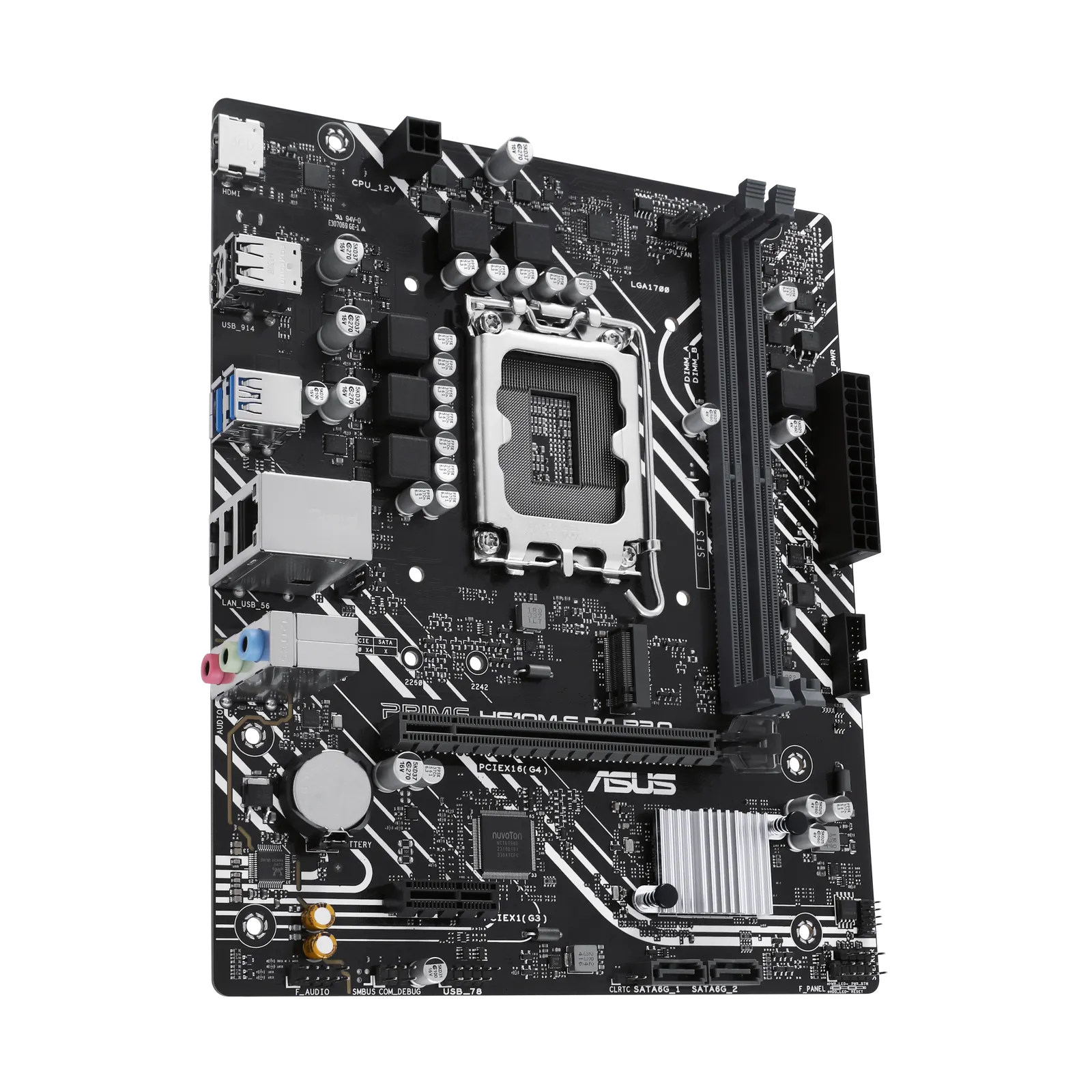 ASUS, PRIME H610M-F D4 R2.0, Motherboard, LGA1700 micro-ATX DDR4, PCIe 4.0, 1x M.2, 2x SATA, HDMI