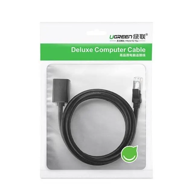 კონექტორი NW112, UGREEN, CAT6 Extension LAN Cable, 5m, Black.