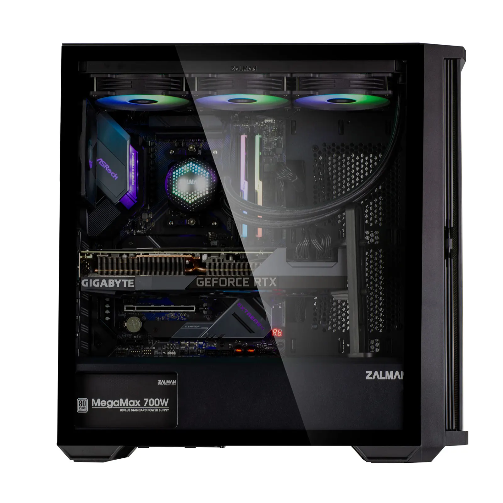 ქეისი Zalman Computer case Z10, without PSU, 2xUSB3.0, 1xUSB Type-C, 3x140mm Black fans, 1x120mm Black fans, TG Side Panel, EATX, Black