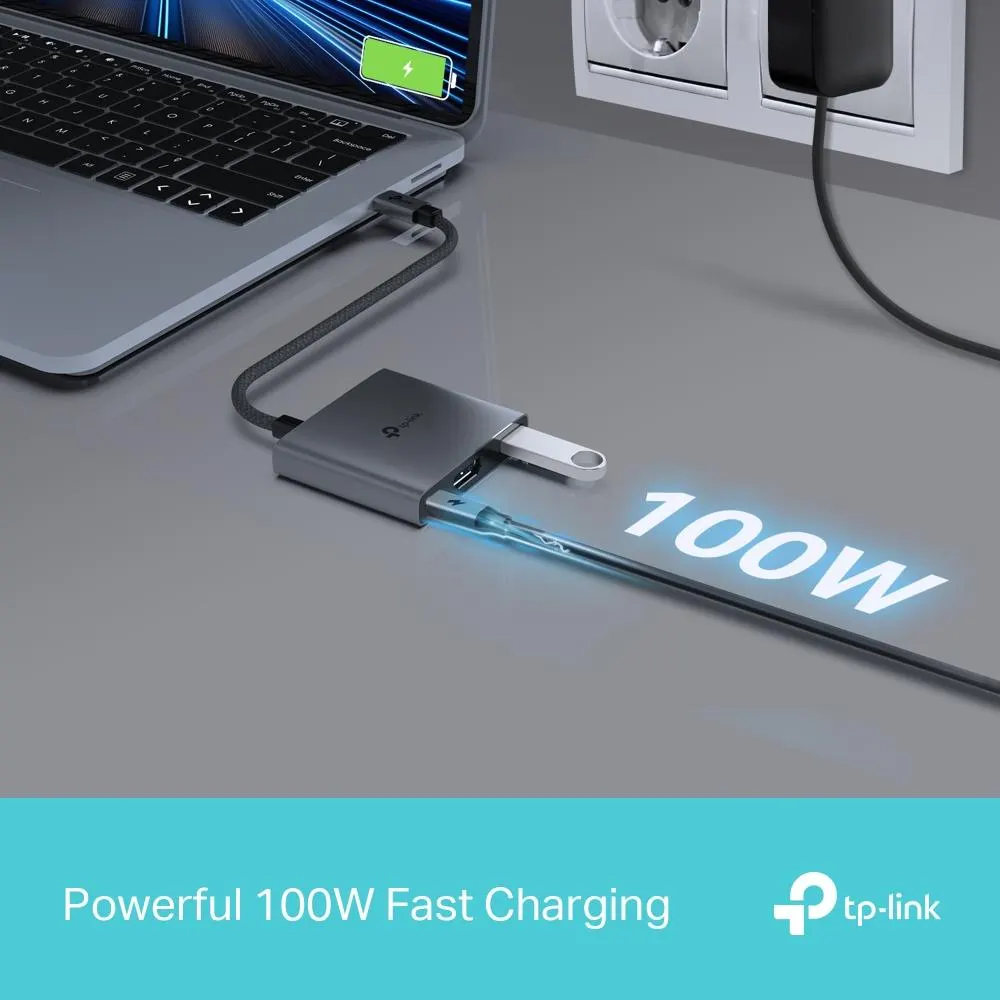 UH3020C, TPLINK, Type C Adapter, Type-C to 4K@60Hz HDMI, 100W Power Delivery, 1× USB-A.
