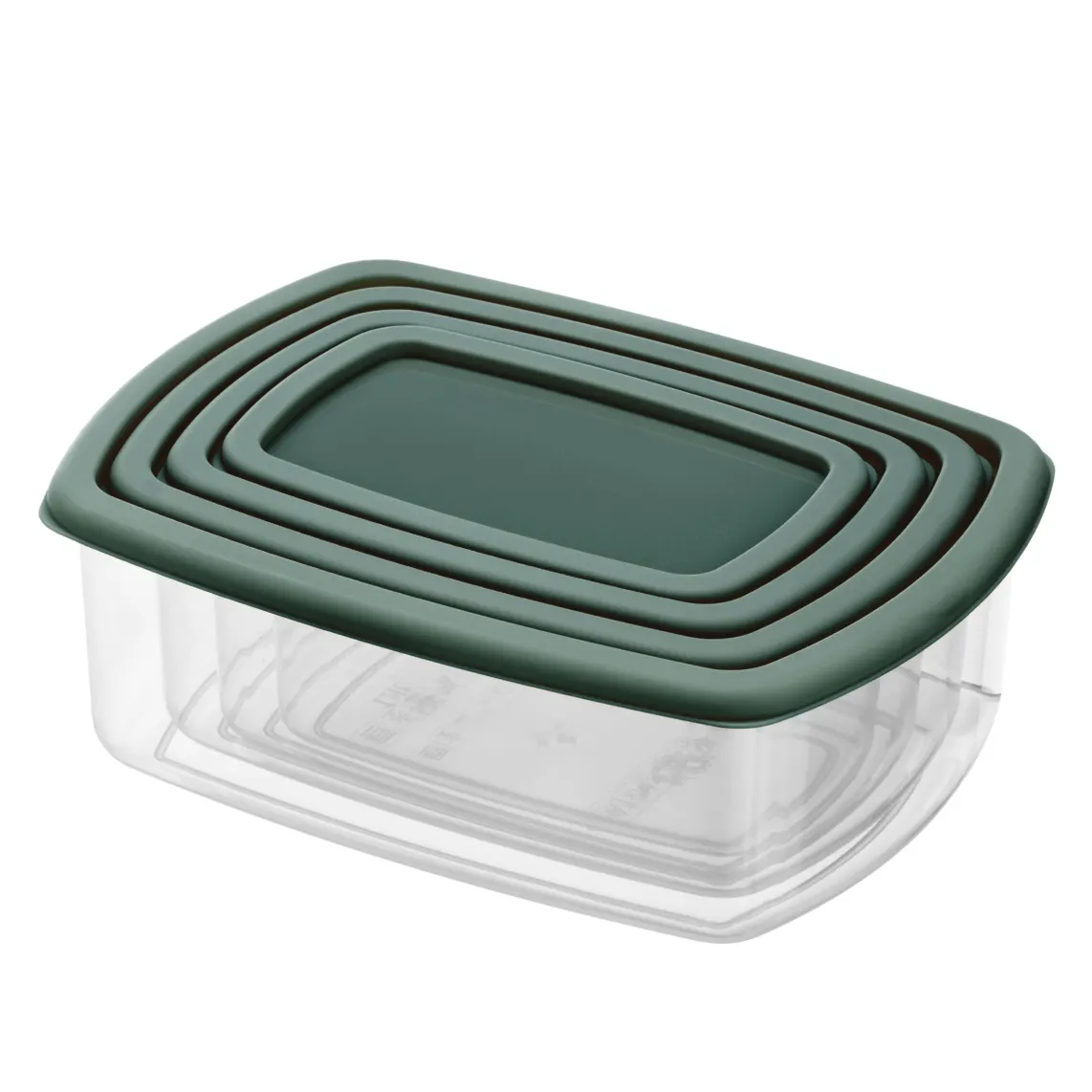 ARDESTO Set of food storage containers Fresh 0.25/0.5/0.75/1.2l, plastic, rectangular, green