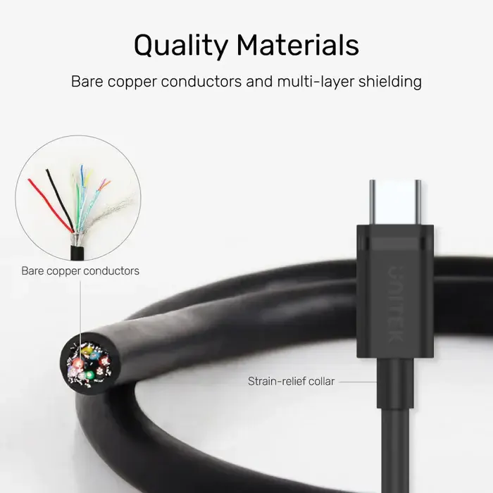 Y-C474BK, UNITEK USB3.0 Type-C (M) Cable to Type-A (M) Cable, 1M Black