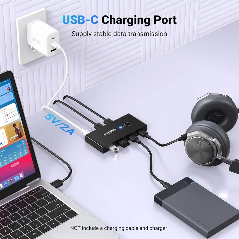 სვიჩი UGREEN US216 (30768), 2 In 4 Out USB 3.0 Sharing Switch Box, Black