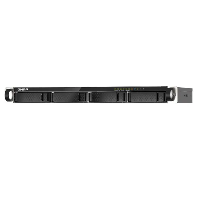 4-bay 1U short-depth 12" NAS, Marvell Octeon TX2 CN9130 / CN9131 64-bit quad-core 2.2 GHz, 4GB DDR4 SODIMM RAM (1 slot, up to 32GB), 4 x 2.5"/3.5"