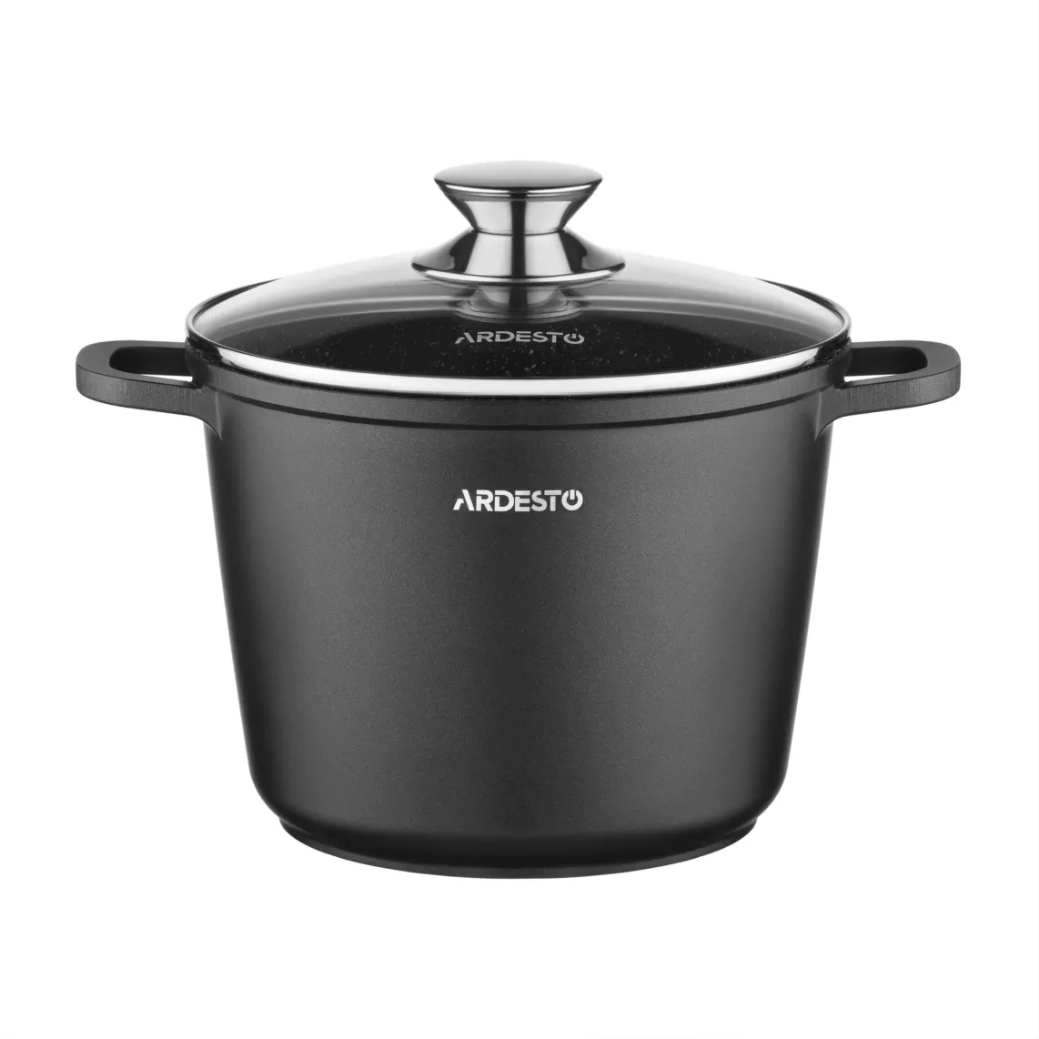 Casserole with glass lid ARDESTO Gemini, 4l, aluminum, black