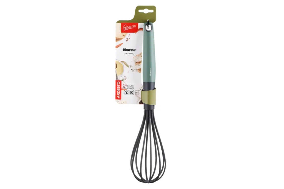სათქვეფელა ARDESTO Egg whisk Gemini, gray/green, nylon, pp with soft touch