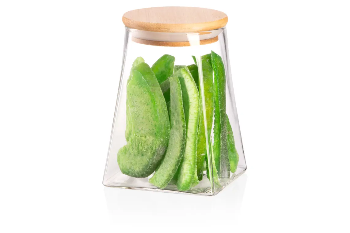შუშის ქილა Jar ARDESTO Midori 700ml, glass, bamboo, cone, transparent