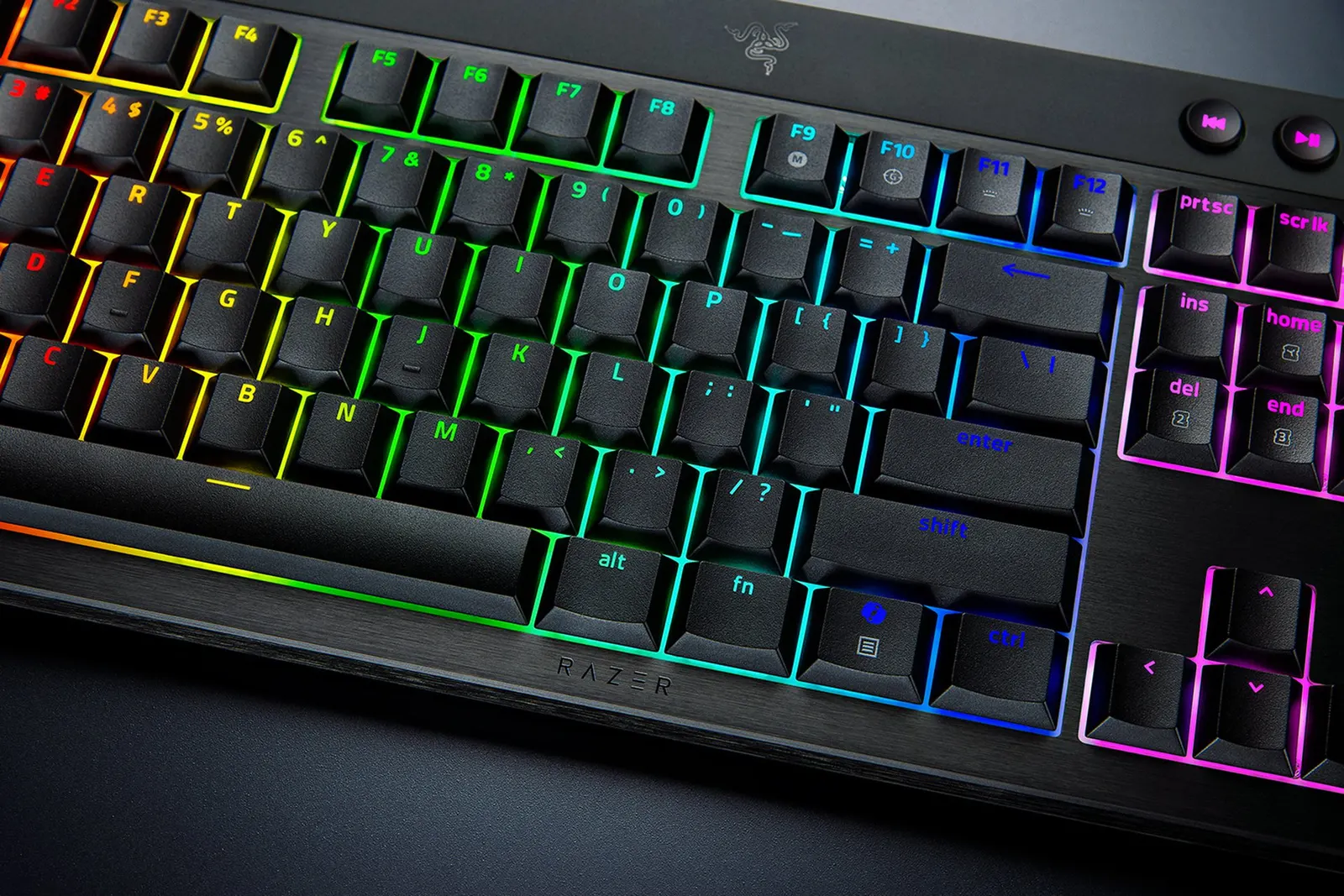 Razer Keyboard mechanical BlackWidow V4 Low-profile HyperSpeed, 104key, Orange Switch, USB-A/WL/BT, EN, RGB, black