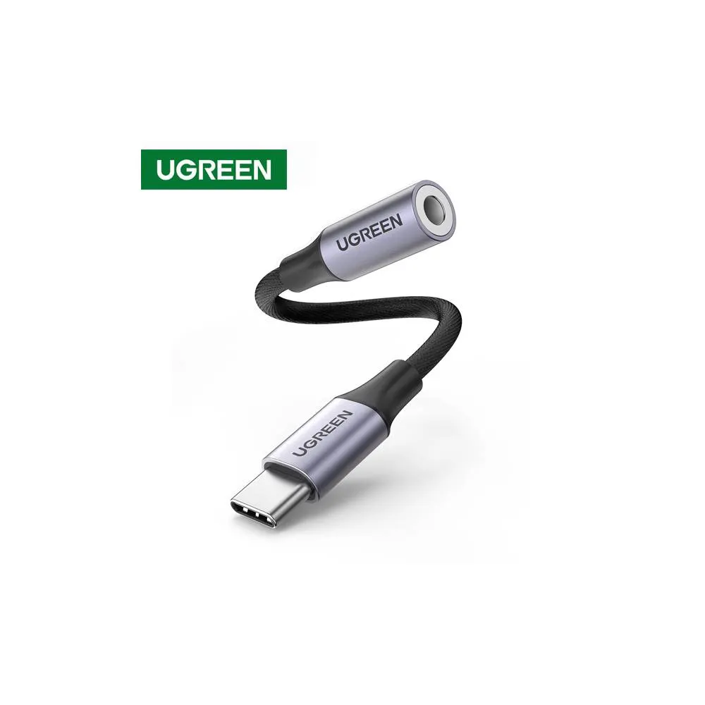 აუდიო ადაპტერი UGREEN 80154, Type-C to Aux 3.5mm Female Audio Adapter, 10cm, Space Gray