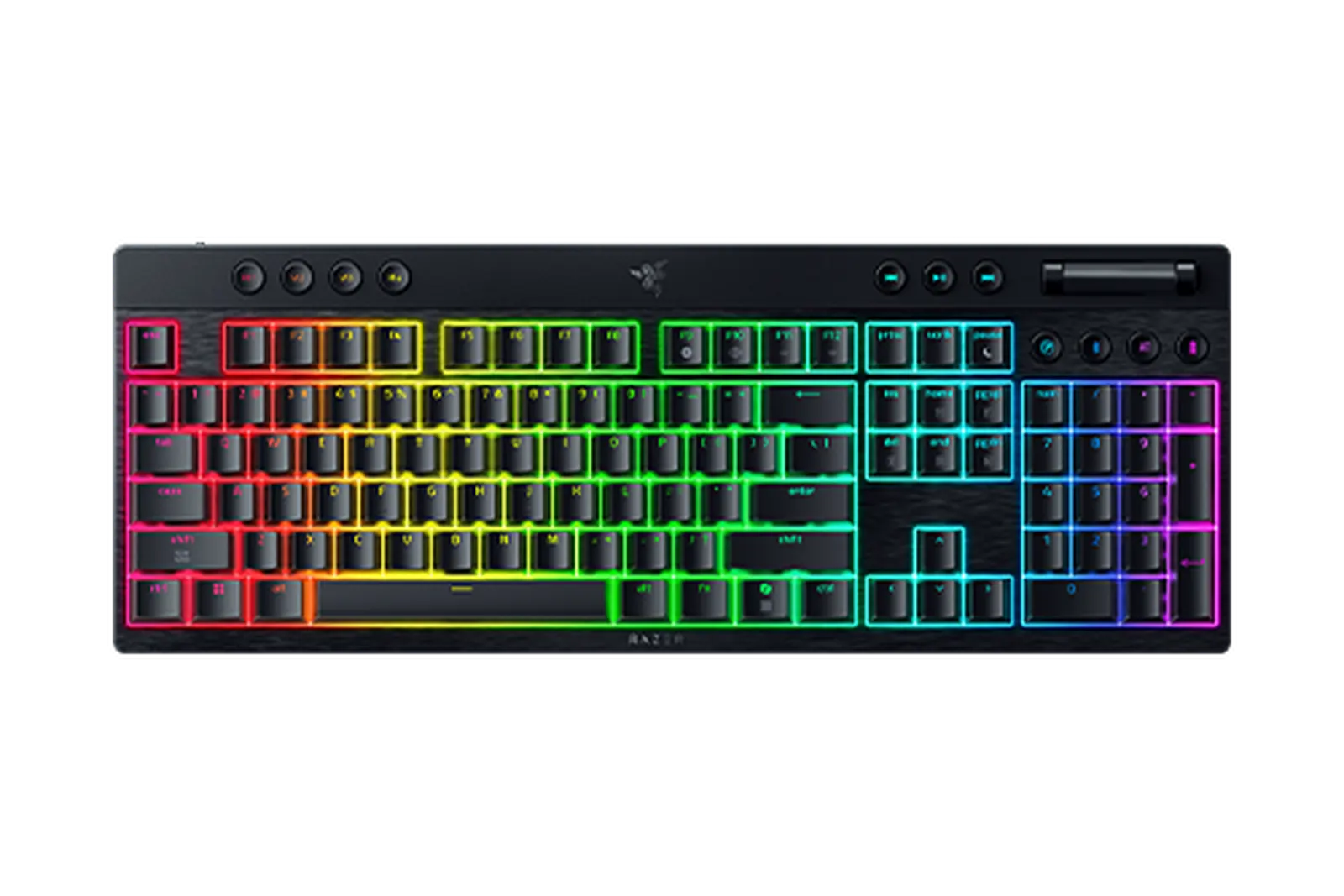 Razer Keyboard mechanical BlackWidow V4 Low-profile HyperSpeed, 104key, Orange Switch, USB-A/WL/BT, EN, RGB, black