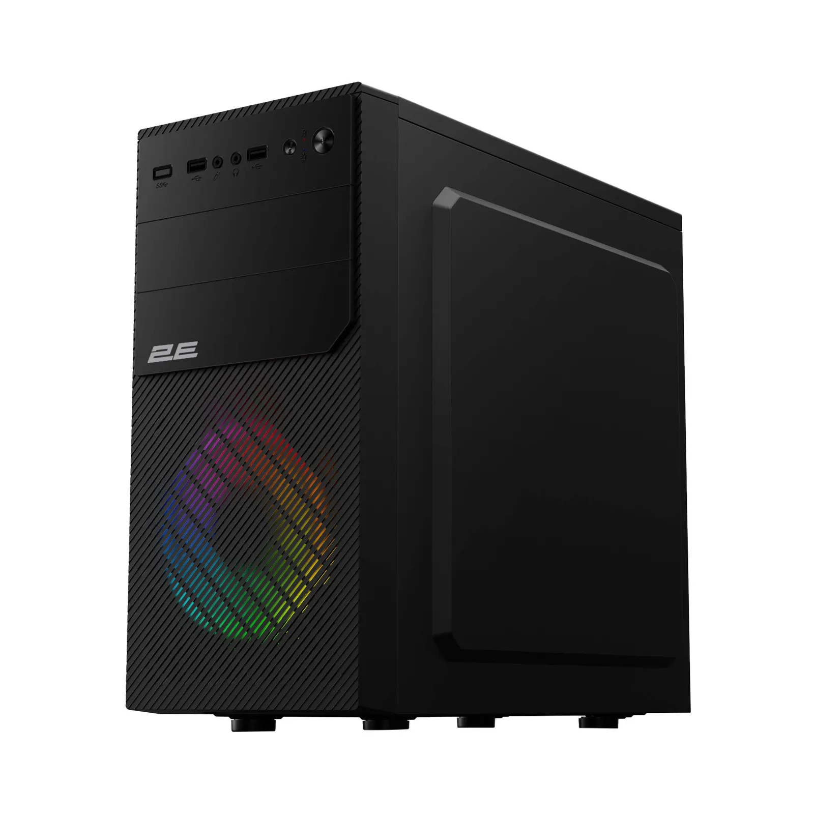 ქეისი 2E Computer case BASIS (RD850) MiniT, Micro ATX,Mini ITX,2xUSB2.0,1xUSB3.0,1x120mm ARGB,acrylic,(side panel), without PSU, black