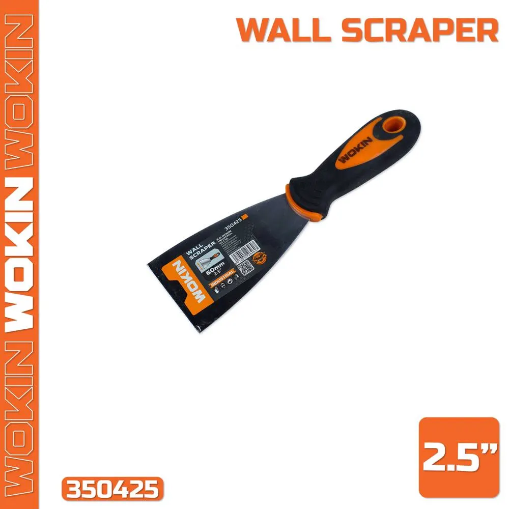 Wall scraper with plastic handle Wokin 350425, 60mm, Wall Scraper (Industrial), Black/Orange