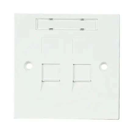 LAN როზეტი Fixed Wallplate 2xRJ45 568B, UTP, PowerCat 5e, White