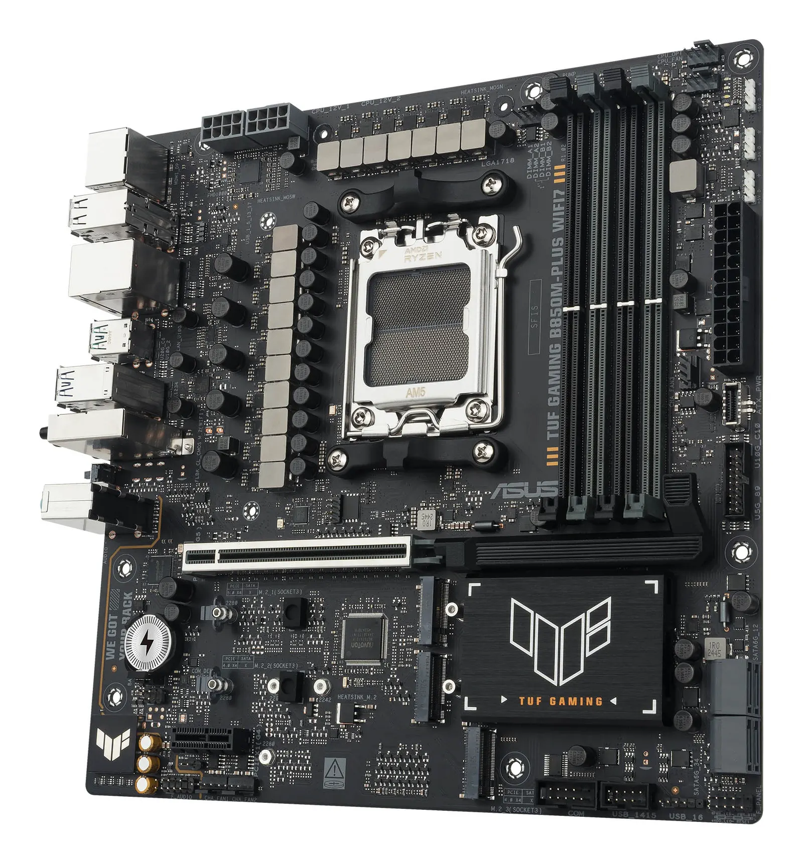 დედაპლატა ASUS Motherboard TUF GAMING B850M-PLUS WIFI7 sAM5 B850 4xDDR5 M.2 HDMI DP Wi-Fi BT mATX